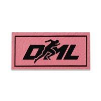 Laser Etched Faux Leather Patch Pink/Black/1" Thumbnail