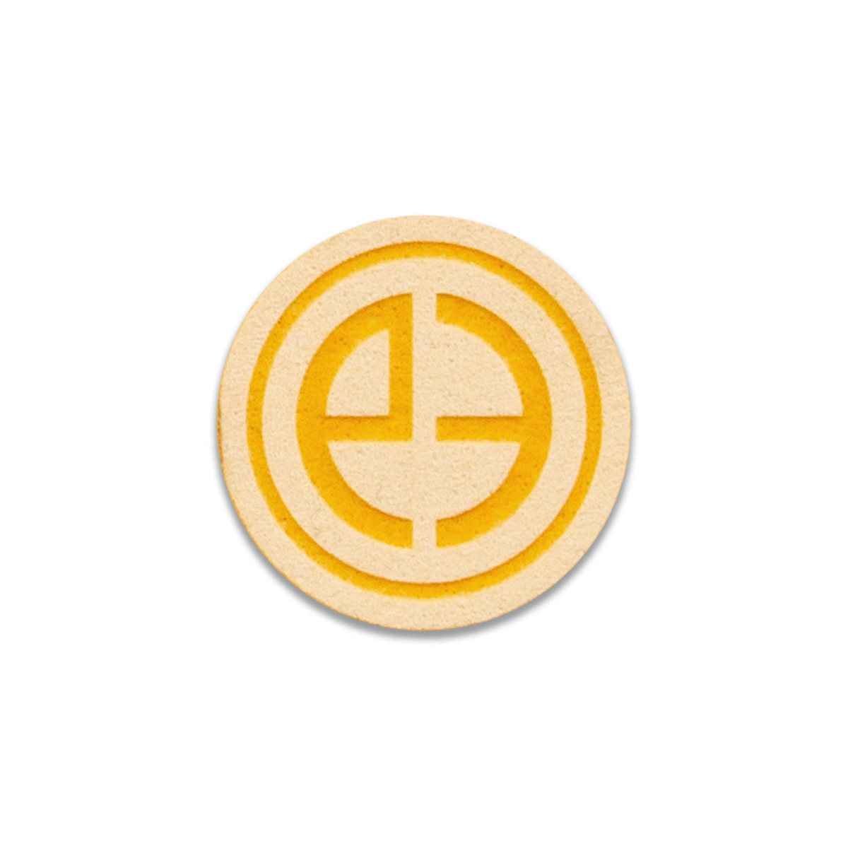 Laser Etched Suede Patch 1"/Beige/Yellow Thumbnail
